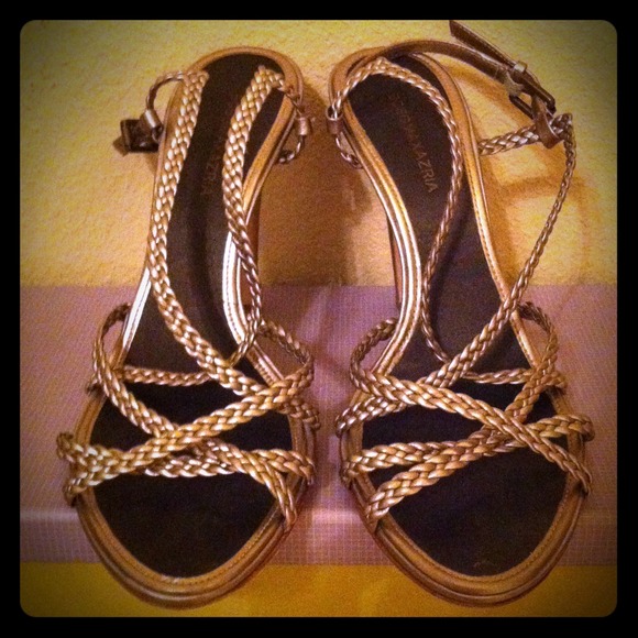 SOLD!!!! BCBG Max Azria gold strappy heels