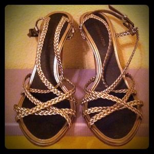 SOLD!!!! BCBG Max Azria gold strappy heels