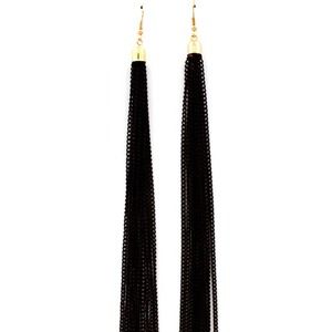 Black Tassel Drop Earrings
