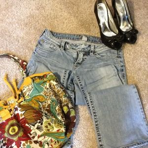 ON HOLD!! Silver washed out jeans.