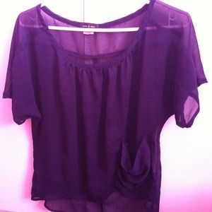 Dark Blue Sheer Top!