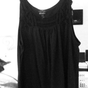 Casual navy blue tank with crochet detailing