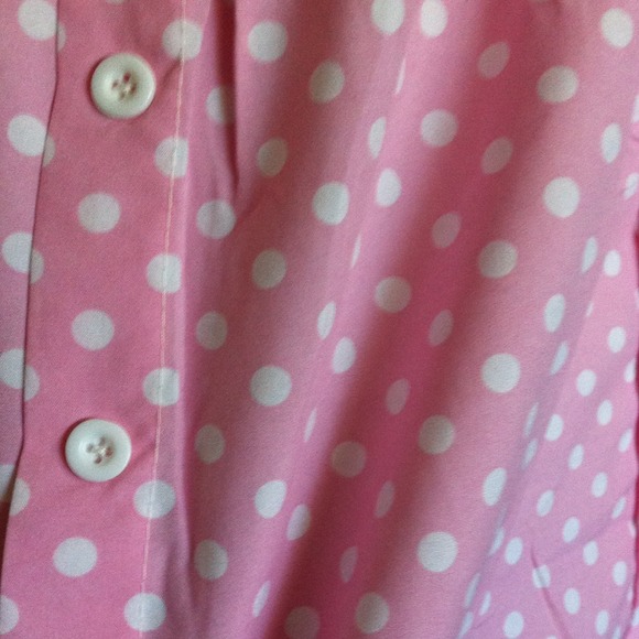 Cute Pink Polka Dot & Lace Top! - Picture 3 of 4