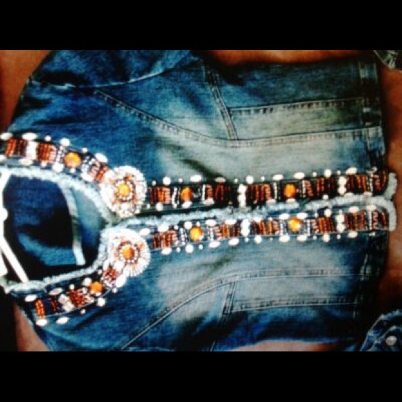 Denim jacket with beading - Picture 2 of 2