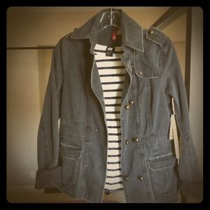 REDUCED Grey canvas utility jacket