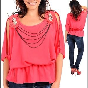 NWT! Gorgeous Coral top in  2XL