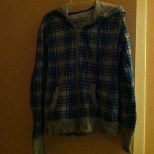 Turquoise and gray hoodie