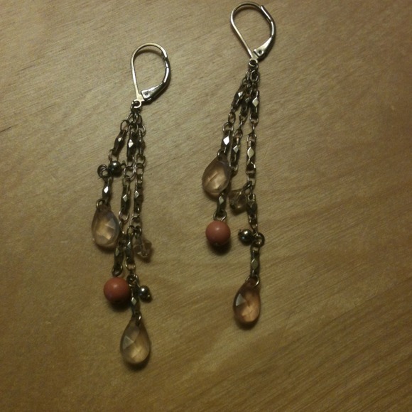 Reserved! BOGO Peach Chandelier Earrings