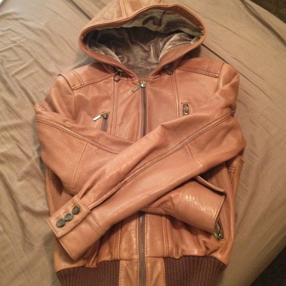 Jones New York leather jacket - brown - size M