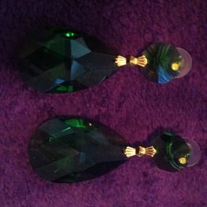 Green Glass Earrings