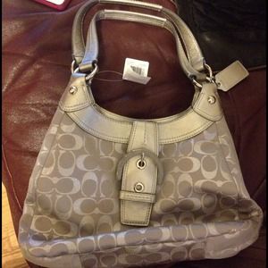 Silver Coach Handbag - LOWER PRICE