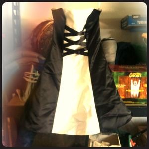 Black and white tuxedo prom dress!!