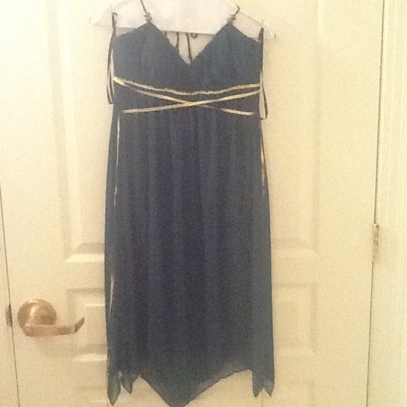 Dark teal/Forrest Grecian style dress