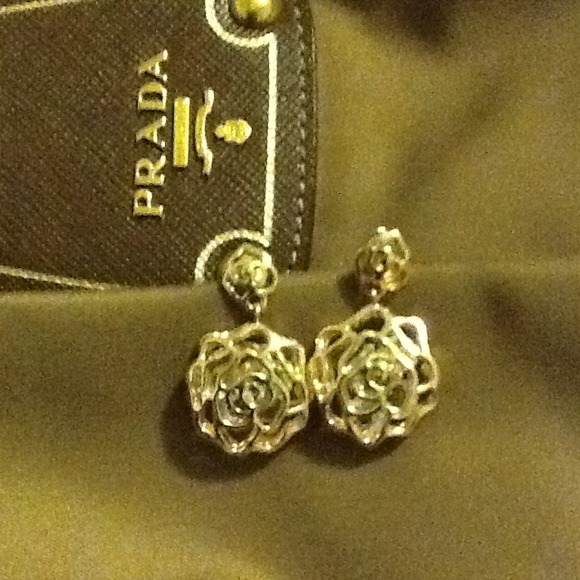 ⛔Reserved⛔ Gold Plated Camellia Rose Earrings