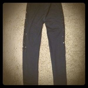 Blk sparkly side leggings