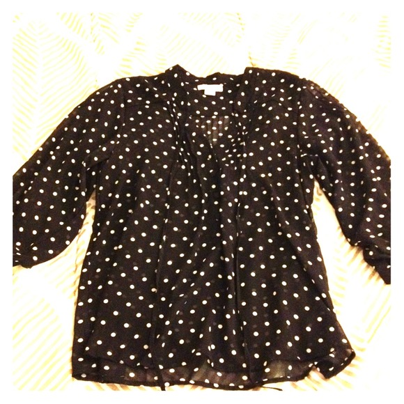 Black and white polka dot top