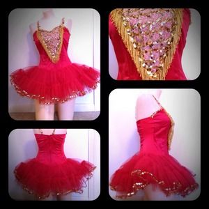 Vintage HALLOWEEN costume ! Tutu, sequins & fringe