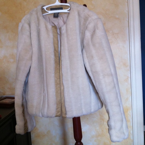 Banana Republic faux fur short coat with leather - Picture 1 of 7