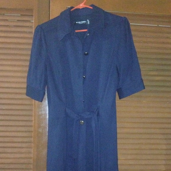 Ellen Tracy buttoned down with tie belt dress - Picture 1 of 1