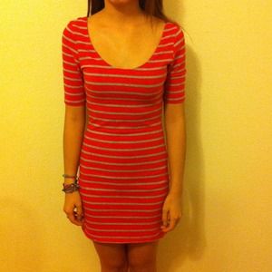 Striped fitted casual dress