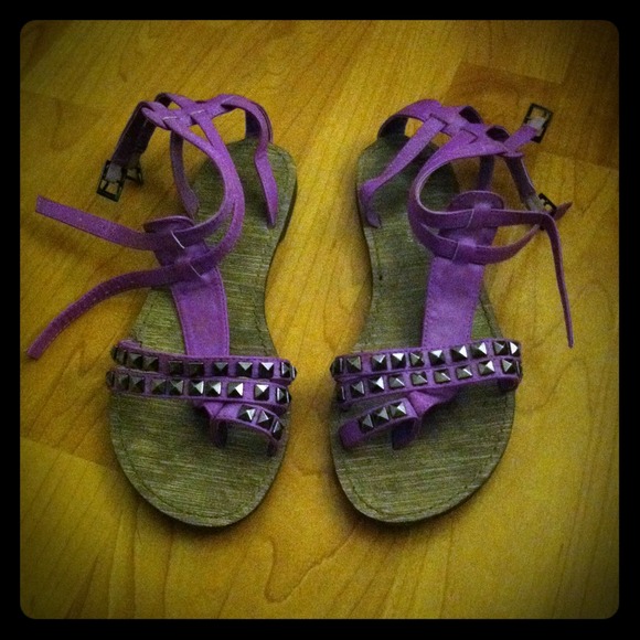 Purple Studded Gladiator Sandals