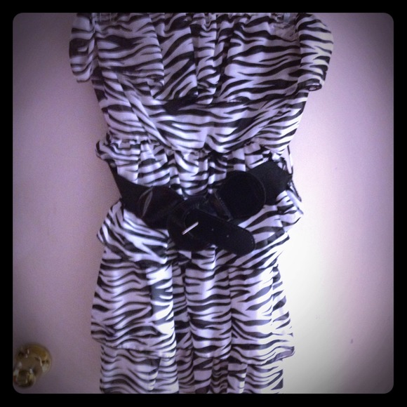 For @mochahonney ! Strapless zebra print dress