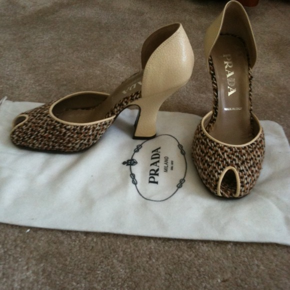 Prada peep toe pumps