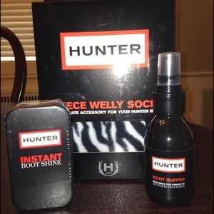 Hunter Boot Zebra Welly Socks, Boot Shine & Buffer