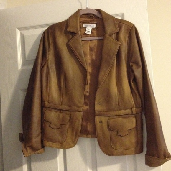 Brown  embrued Leather Blazer