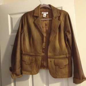 Brown  embrued Leather Blazer