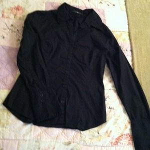 H&M black cotton button down