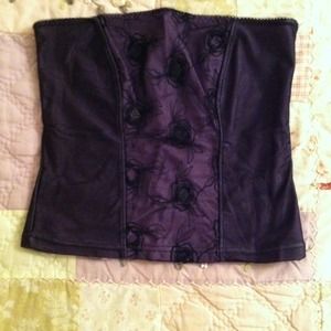 Purple and black lace cropped tube top