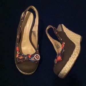 Pair of rustic sling back wedges