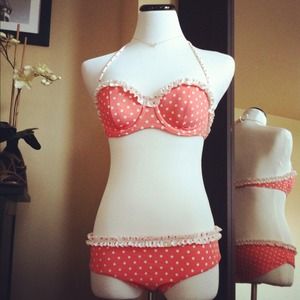 RESRVD- Vintage-inspired polka dot bathing suit