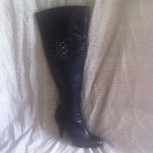 All Black Knee High Boots