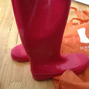 J. Crew bright pink wellies
