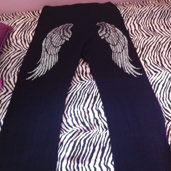 Black fold over yoga pants