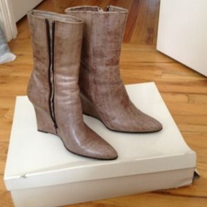 Enzo Angiolini Vela Lucertola Tortora leather boot