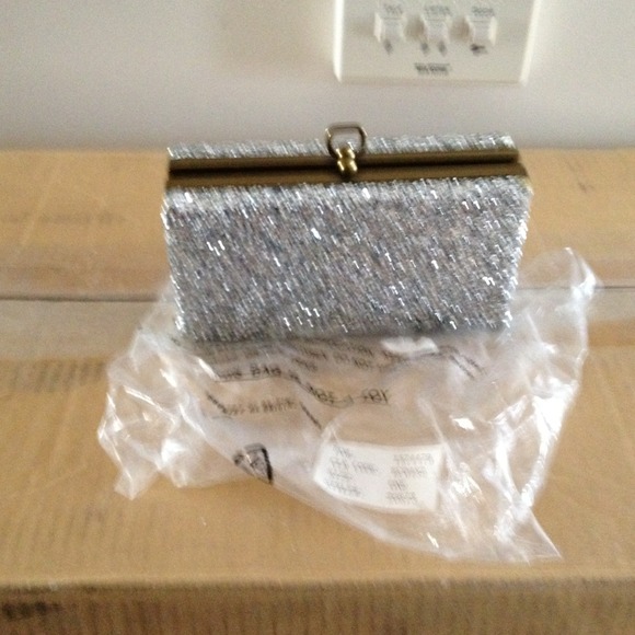 JCrew crushed glitter minaudiere
