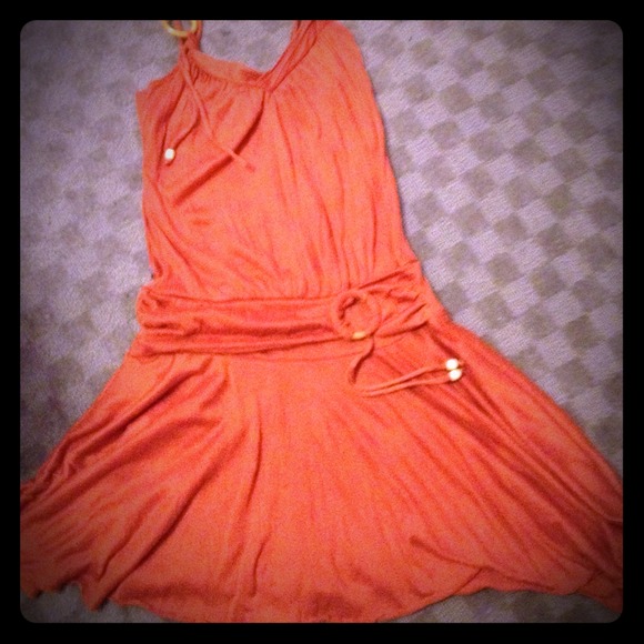 Orange dress by Fredricks of Hollywood size small