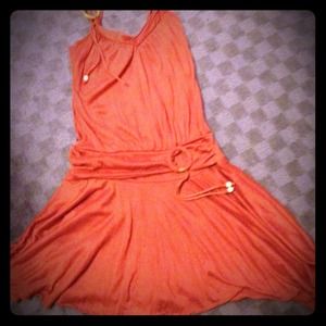 Orange dress by Fredricks of Hollywood size small