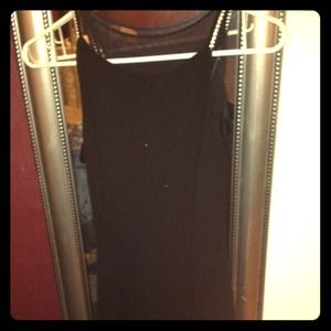 Black cocktail dress jeweled straps sheer back