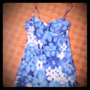 Flirty blue floral dress!