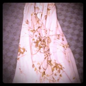 Limited wrap dress cream with floral print