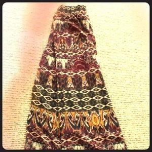 Wide leg bohemian print pants