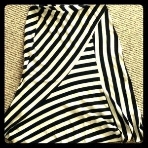 Black and white striped skirt