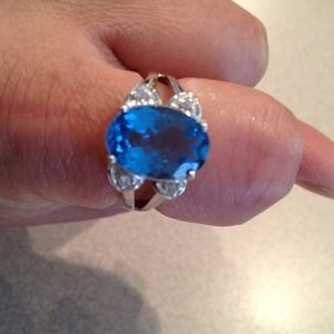 14*10mm natural blue topaz on sterling silver #8