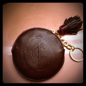 *SOLD* plum leather coin purse