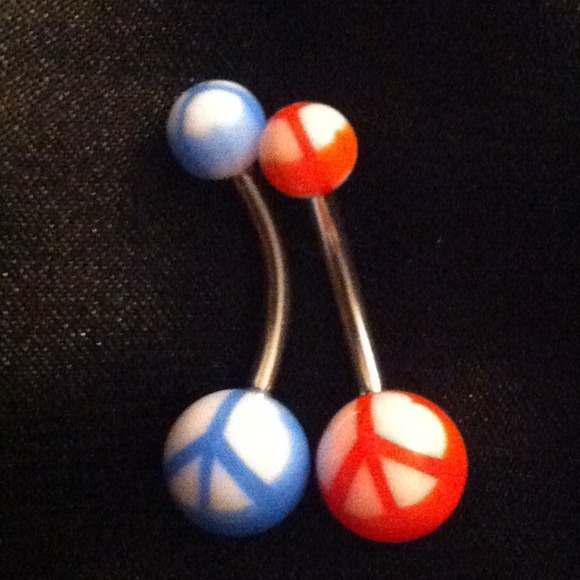 New! Peace belly ring