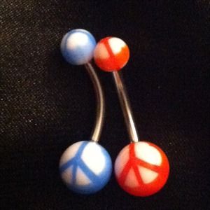 New! Peace belly ring